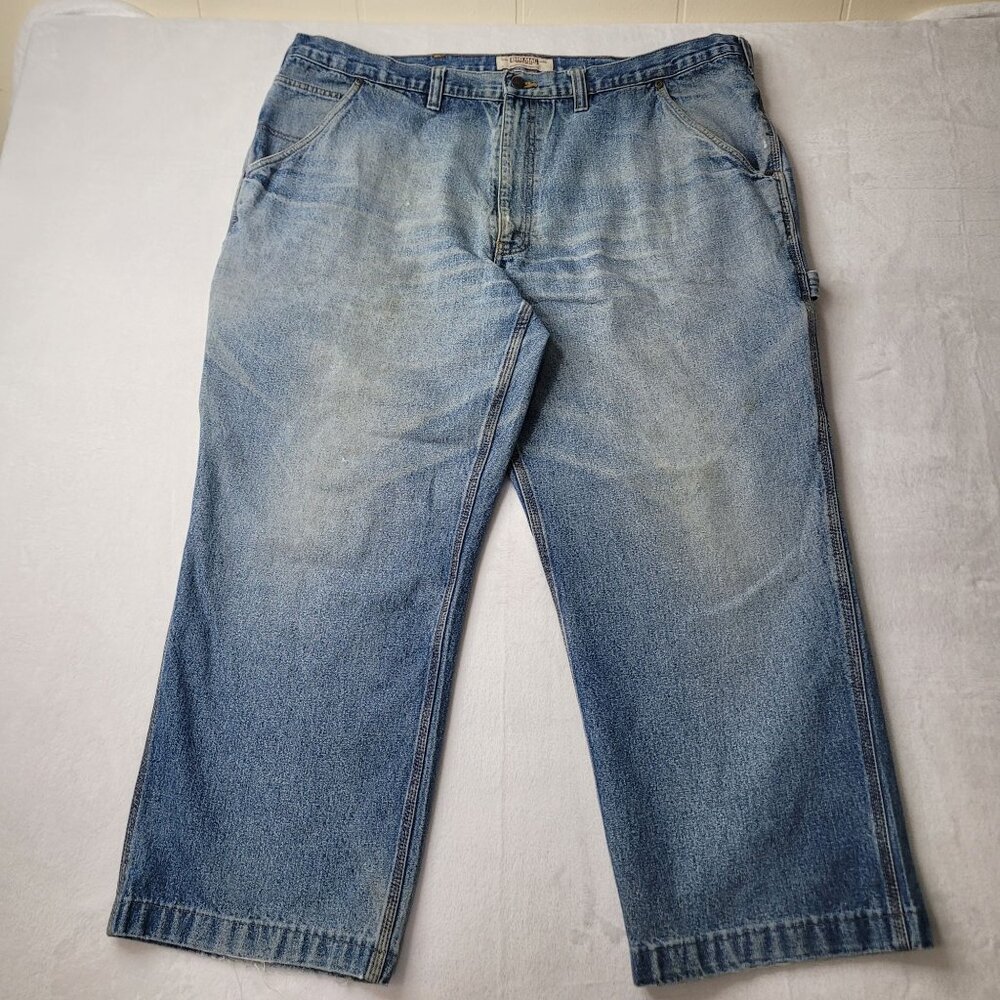 Vintage Big Mac Workwear Men's Blue Denim Carpenter Jeans Size 44X28 Work Worn